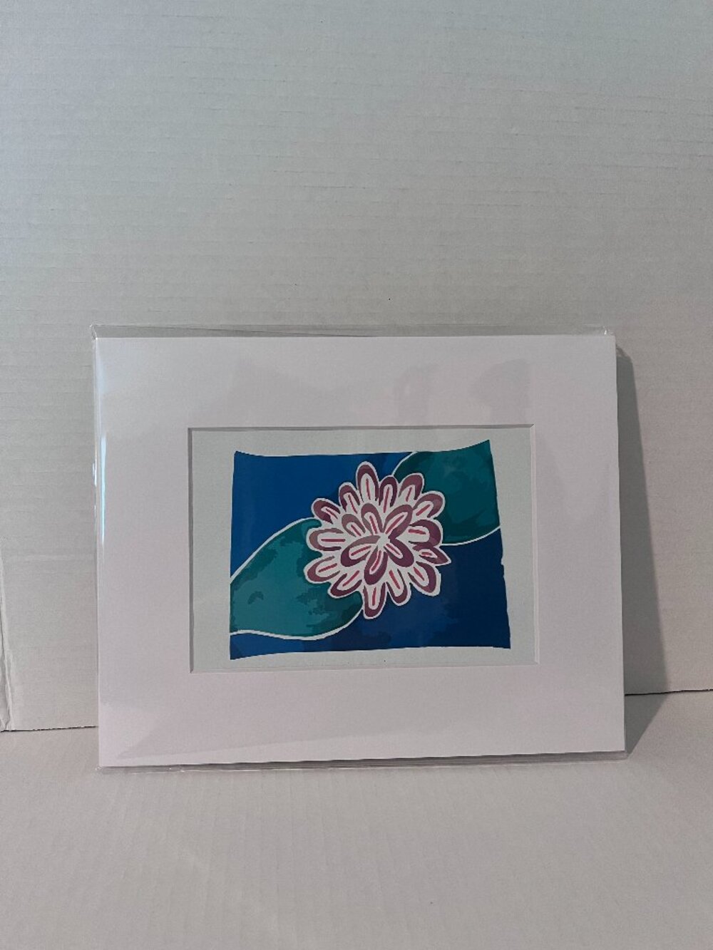 Digitized Watercolor Painting Flower Print in Mat 8x10 inches NWT
